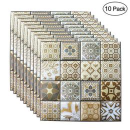 Pegatinas de pared de ladrillo 3D autoadhesivas 10 PCS 30x30 cm Papel Living Restaurante Decoración de la habitación Papel de recubrimiento impermeable Y200103