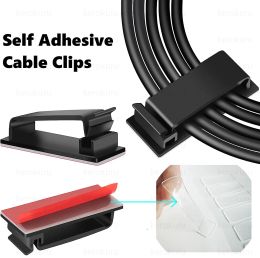 Auto-adhésif Cable Organisateur Câble Clips Clips Clips Clips Porte-cordon pour télévision PC Ethernet Câble sous bureau Home Office