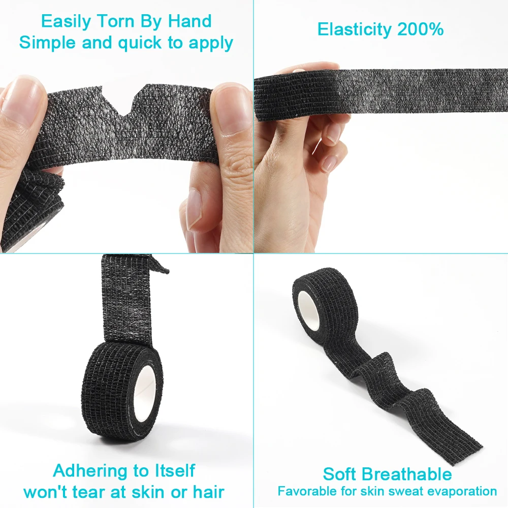 Självhäftande elastisk bandage sporttatuering andningsbar sammanhängande kinesiologi tejp wrap elastoplast för skada finger handleds fotled