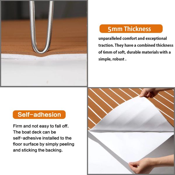 Détrache en teck en mousse auto-adhésive Eva Foam Boat Flooring Faux Teck Dacking Sheet ACCESSOIRES