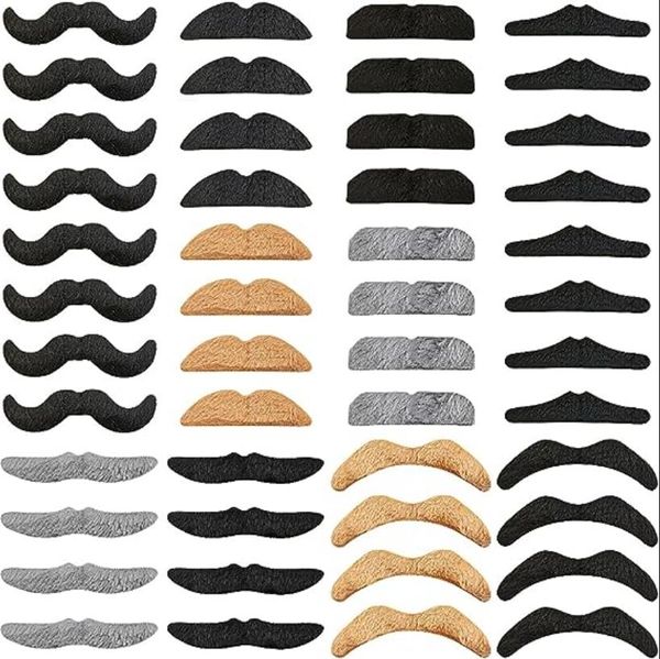 Mustaches auto-adhésives poils de la barbe velue Faux moustaches pour halloween fournit des accessoires de costumes accessoires de photographie mascarade