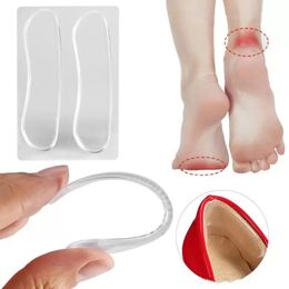 Semelles intérieures de chaussures auto-adhésives Pâte de talon Accolades de pied Gel de silicone Coussin anti-dérapant Semelle intérieure Soins des pieds Coussin de talon Protecteur