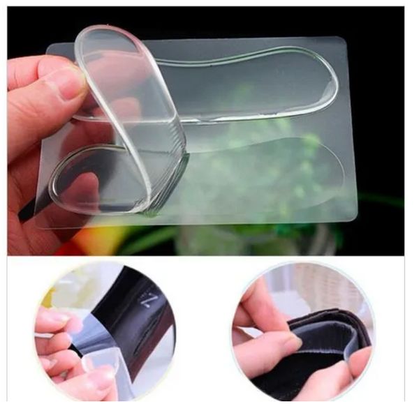 Semelles de chaussures auto-adhésives pâte de talon Gel de Silicone anti-dérapant semelle intérieure soin des pieds coussin de talon protecteur Gel de soulagement doublure de talon poignées C247