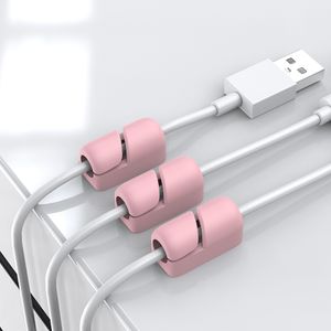 Organisateur de câble en silicone auto-adhésif pour câble de charge USB Clavier du casque de souris de souris Clip de gestion de stockage de bureau