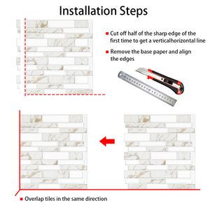 Auto-adhésifs muraux en marbre en marbre motif carreaux autocollants imperméables de cuisine étanche dosseret peint