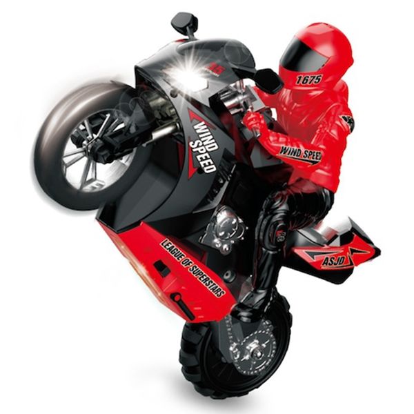 Auto-equilibrio de lujo Control remoto truco motocicleta carreras Drift Boy 2,4G Control remoto juguete modelo de coche