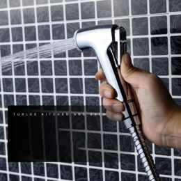 auto limpieza WC Batio de baño Spray grifo Bidet ABS ABS BLANCO TAN TANTADOR DE CABEZA TELÉFONO DE LA MANGUERA Spring Tubo Culo Anal Douche