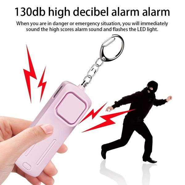 Alarma de autodefensa de 130dB, antilobo, alerta de protección de seguridad para mujeres, llavero de seguridad Personal, alarma de emergencia fuerte