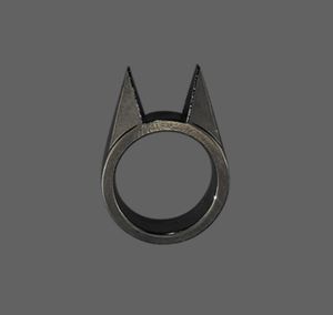 Orejera de autodefensa para gato, herramienta de supervivencia de seguridad de acero inoxidable, anillo de defensa para mujeres y hombres, lindo gatito, venta al por mayor