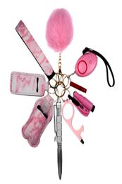 Honte de défense Keychain pour les femmes Portachivivi Donna Alarm Pen Tactical Personal Defense Key Chain Set Girls Gifts ARMAS2673144