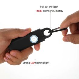 Zelfverdediging Sirene Veiligheidsalarm voor vrouwen Keychain met SOS LED Light Persoonlijk alarm Persoonlijke beveiliging Keychain Alarm