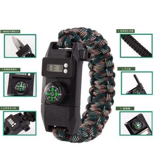 Zelfverdediging Tactische Paracord Armband 7Core Paraplu Touw Leger Camouflage Parachute Koord Emergency Survival EDC tool outdoor kamp armband