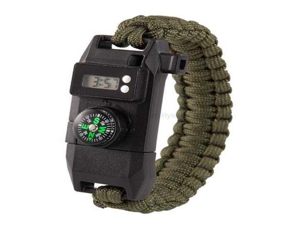 Autodefensa táctica Paracord pulsera 7Core paraguas cuerda ejército camuflaje paracaídas cuerda supervivencia de emergencia EDC herramienta al aire libre cam7197391