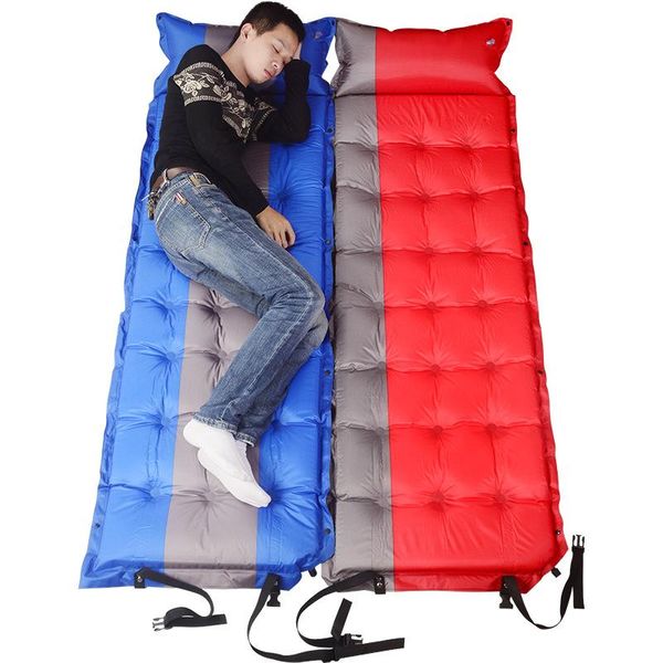 Colchoneta gruesa autoinflable para dormir, cama para acampar en la playa al aire libre, colchón inflable, almohadillas de tela Pongee a prueba de humedad