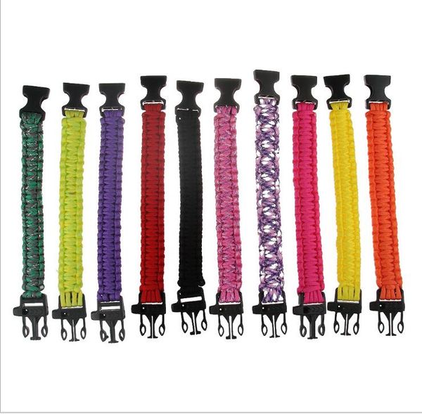 Pulseras de cuerda de paracaídas Paracord de auto-rescate Pulsera de supervivencia Kit de viaje para acampar Senderismo al aire libre Pulseras de Paracord de supervivencia para acampar