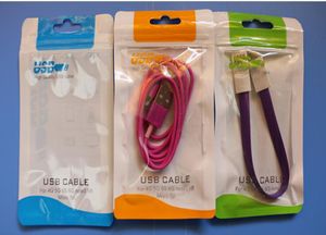 Zelfafdichting Zipper Plastic verpakkingszak voor 1m 3ft USB -kabel Poly OPP Retail Pakketzakken voor iPhone X 8 Samsung Note8 Telefoon Access6674061