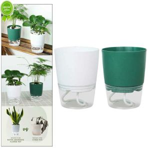 Pot de plantes à arrosage automatique, en plastique Transparent, Double couche, bassin d'aspiration automatique, Pots paresseux pour violettes africaines