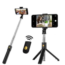 Selfie Bluetooth 2024 draadloze multifunctionele stokkondelvouwbare handheld Monopod Sluiter Remote Extendable Mini Tripod voor smartphone
