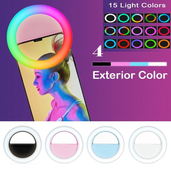 Selfie Light LED Bague Remplissage Lumière Éclairage Supplémentaire Caméra photographie pour Samsung Galaxy S20 iPhone 12 XS LG et tous les téléphones intelligents
