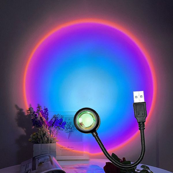 Selfie lumières atmosphère veilleuse USB mini coucher de soleil lampe de projection en direct beauté fond décoration murale salle de photographie décorer la lumière 230922