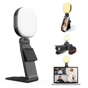 Selfie Lights LED Rechargeable Clip Fill Video Light avec Clip, Ajusté 5 Modes d'éclairage pour iPhone, Android, iPad, Ordinateur Portable, pour Maquillage, Selfie, Vlog, Vidéoconférence