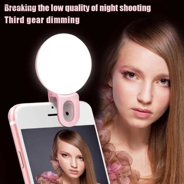 Selfie Lights Mini Selfie Ring Light Portable Clip-on Selfie Fill Light USB Batterie Rechargeable Réglable LED Fill Light Pour Mobile PhoneL240116