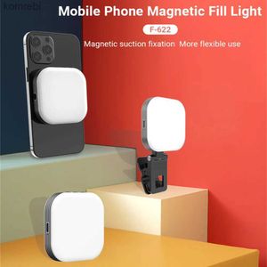 Selfie Lights Nouvelle lumière de remplissage magnétique forte pour Magsafe Iphone 15 14 13 12 Series Lampe de lumière LED pour téléphone avec clip à tête sphérique 1/4 pour le maquillage VlogL240116