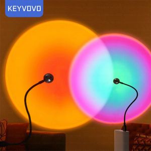 Selfie Lights Zonsondergang Lamplicht Regenboog Neon Nachtprojector USB Pography Muur Sfeer Selfie LED-verlichting Slaapkamer Home Decor Gift Live 230904