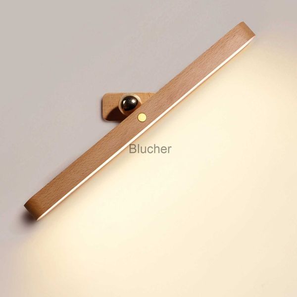 Selfie Lights Carga USB espejo de madera luz de relleno frontal 360 luz de noche LED giratoria luz de pared magnética portátil luz de dormitorio x0724