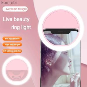 Selfie Lights USB Oplaadbare LED Selfie Ringlicht Mobiele telefoon Invullicht Lens LED Selfie Lamp Ring voor iPhone Samsung Huawei OPPOL240116