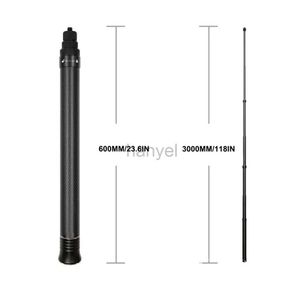 Selfie Monopods Bâton de selfie invisible ultra-long en fibre de carbone de 1,5/3 mètres pour Insta360 One X2 / R / X bâton de selfie réglable léger 24329