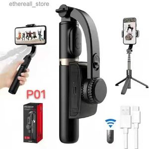 Selfie Monopods 1 as P01 Telefoonstabilisator Smart Anti-shake Bluetooth Q10 Mini Selfie stick Multifunctioneel verbergend alles-in-één ingebouwd statief Q231110