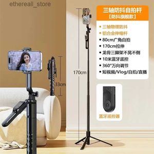 Selfie Monopods 175 cm legering verlengd selfie stick-statief met draadloze Bluetooth-afstandsbediening voor iPhone 14/13/12 Pro Max/Samsung/GoPro camera's standaard Q231110