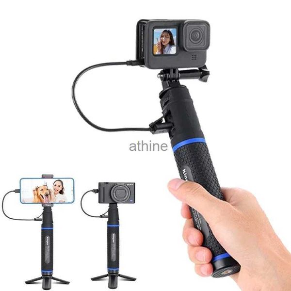 Selfie Monopods 2 en 1 Selfie Stick y amplificador para/OSMO Pocket/Action/Insta360 Power Bank 5200mAH batería trípode con agarre manual YQ240110
