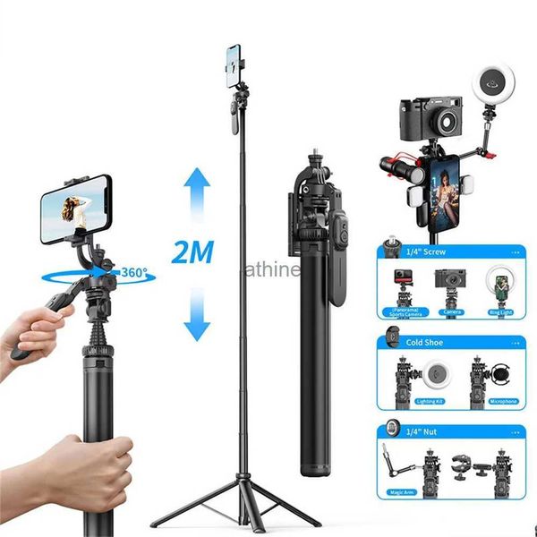 Selfie Monopods 2055mm étendre Selfie bâton trépied pliable monopode pour 15 14 téléphones appareil photo reflex équilibre prise de vue stable en direct YQ240110