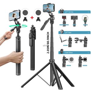 Selfie Monopods 2055 mm Mini trípode Selfie Stick con control remoto inalámbrico Luz de relleno extraíble Trípode extensible con tornillo 1/4 para cámara de teléfono en vivo YQ240110