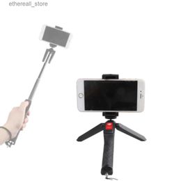 Selfie Monopods 2in1 miroir en silicone rétractable sans fil selfie bâton support trépied de table pour téléphone portable Gopro Hero 10 9 diffusion en direct Q231110