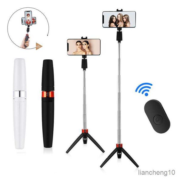 Selfie Monopods 3 en 1 Bluetooth Selfie Stick avec Tripod Wireless Bluetooth extensible du téléphone mobile compatible pour le smartphone noir R230713