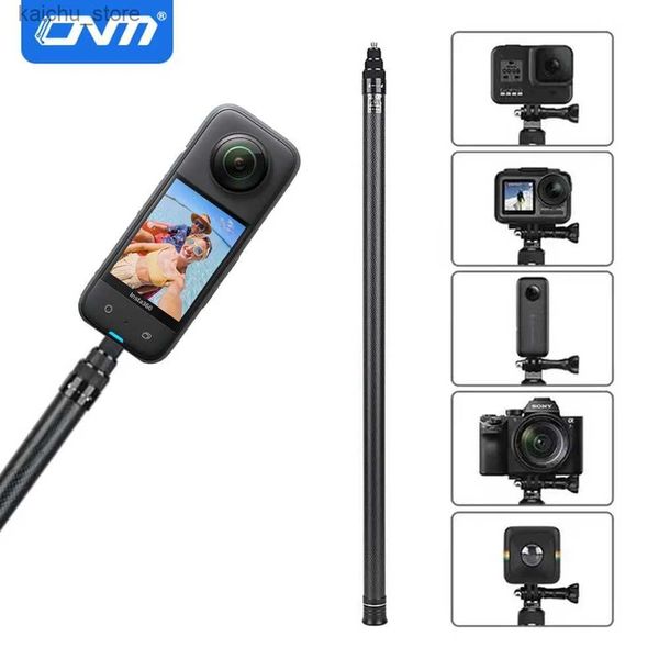 Selfie Monopods 3M Fibra de carbono Selfie Stick para Insta360 x3 / un X2 / RS Aleación de aluminio Selfie Stick para GoPro Hero 11 10 9 8 DJI OSMO Acción Y240418