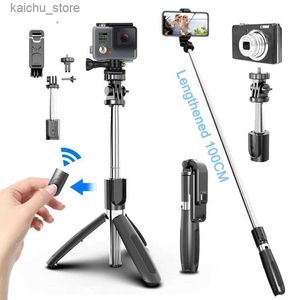 Selfie Monopods 4-in-1 Wireless Bluetooth Selfie Stick Tripod Telefoonhouder opvouwbare monopod Universal smartphone Motion Camera Y240418