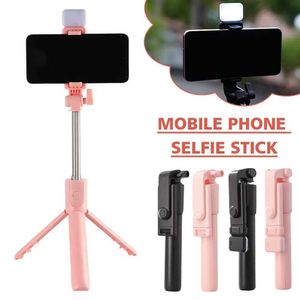 Selfie monopodes 6-en-1 sans fil Bluetooth Stick Stick Trépied stabilisateur radio télécommande Multifinectional Stand Portable Phone Stand D240522