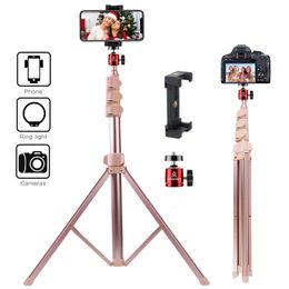 Selfie Monopods de 67 pulgadas Phone Pink Tripod Stick Tall Cell con cuello de cisne remoto y ajustable Stan 230816