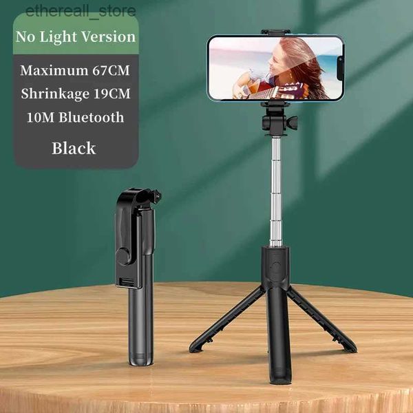 Selfie Monopods 670 mm portátil inalámbrico selfie stick trípode con obturador Bluetooth Monopod Live plegable trípode grande para iPhone TikTok Q231110