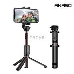 Monopiés para selfies AKASO Selfie Stick Trípode para teléfono Rotación de 360 ​​grados Monopié inalámbrico remoto Bluetooth con tornillo de montaje de 1/4 para cámara de acción 24329