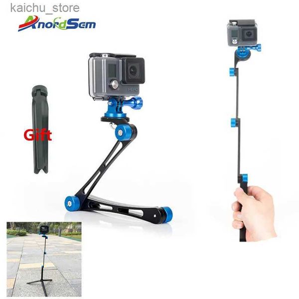 Selfie monopodes ACCESSOIRES ALORDSEM Aluminium 360 degrés Pole pliable / monopode pour GoPro Hero 7/6/5/4/3 + / 3 / Session Cameras pour Yi 4K Y240418