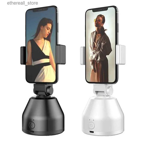 Selfie Monopodes Prise de vue intelligente automatique Selfie Stick 360 Support de suivi d'objet Rotation tout-en-un Support de téléphone pour caméra de suivi du visage AI Gimbal Q231110