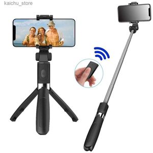 Trépied de bâton de selfie compatible des monopodes selfies compatible Bluetooth pour le téléphone sans fil pliable sans fil à distance de télécommande extensible mini y240418