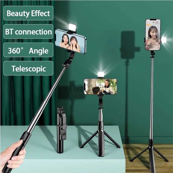 Selfie Monopods Control Bluetooth Wireless Selfie Stick con luz de relleno Trípode Monopod Soporte para teléfono Belleza remota Carga USB 24329