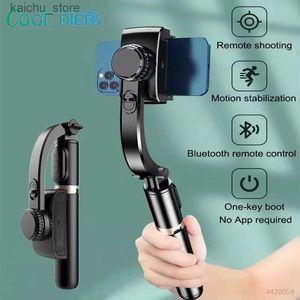 Selfie monopodes cool dier 2023 Nouveau téléphone stabilisateur stabilisateur sans fil Bluetooth Stick Stick Trépied stabilisateur support pour smartphone live y240418