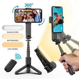 Selfie Monopods Eardeco Handheld Universal Joint Smartphone Bluetooth Stabilisateur avec trépied Selfie Bar pliage adapté aux smartphones D240522